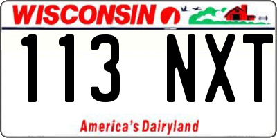 WI license plate 113NXT
