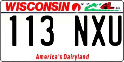 WI license plate 113NXU