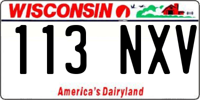 WI license plate 113NXV