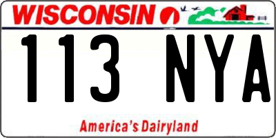 WI license plate 113NYA