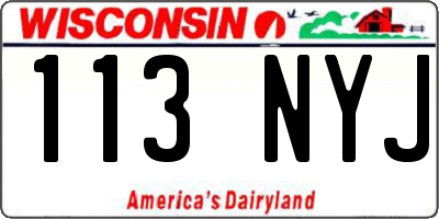 WI license plate 113NYJ