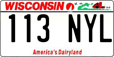 WI license plate 113NYL