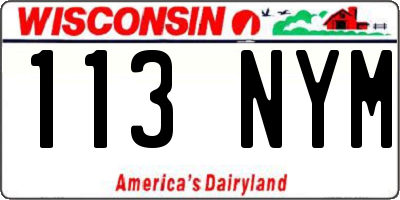 WI license plate 113NYM