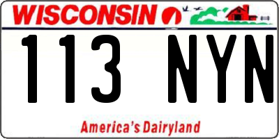 WI license plate 113NYN