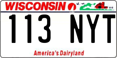 WI license plate 113NYT