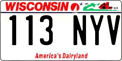 WI license plate 113NYV