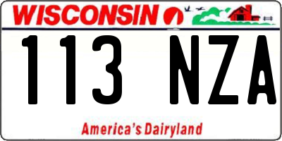 WI license plate 113NZA