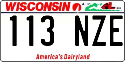 WI license plate 113NZE