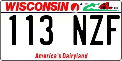 WI license plate 113NZF