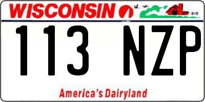 WI license plate 113NZP