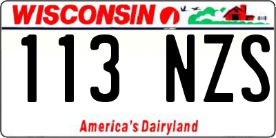 WI license plate 113NZS