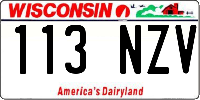 WI license plate 113NZV
