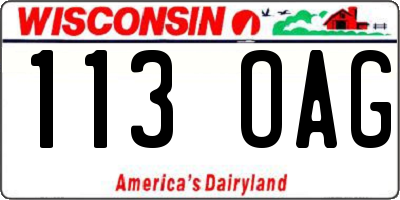 WI license plate 113OAG