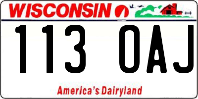 WI license plate 113OAJ