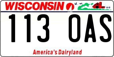 WI license plate 113OAS