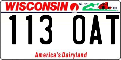 WI license plate 113OAT