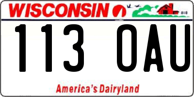 WI license plate 113OAU