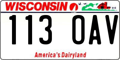 WI license plate 113OAV
