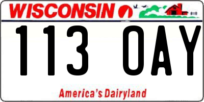 WI license plate 113OAY