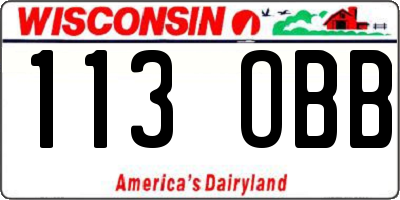 WI license plate 113OBB