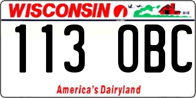 WI license plate 113OBC