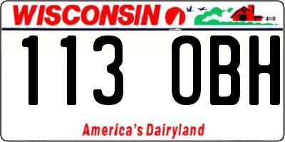 WI license plate 113OBH