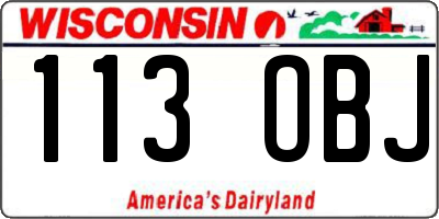 WI license plate 113OBJ