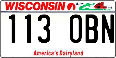 WI license plate 113OBN
