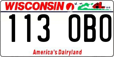 WI license plate 113OBO
