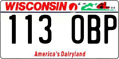 WI license plate 113OBP