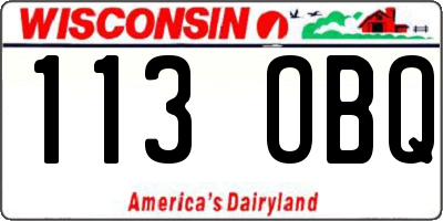 WI license plate 113OBQ