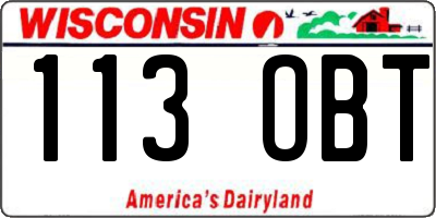 WI license plate 113OBT