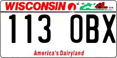 WI license plate 113OBX