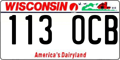 WI license plate 113OCB