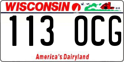 WI license plate 113OCG