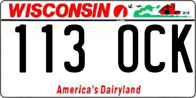 WI license plate 113OCK
