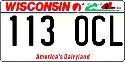 WI license plate 113OCL