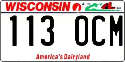 WI license plate 113OCM