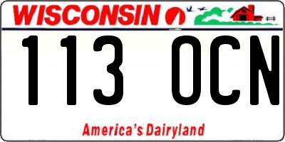 WI license plate 113OCN