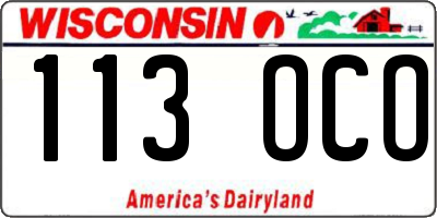 WI license plate 113OCO