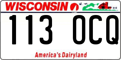 WI license plate 113OCQ