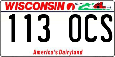 WI license plate 113OCS