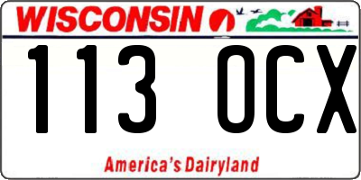 WI license plate 113OCX