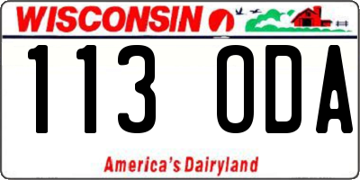 WI license plate 113ODA