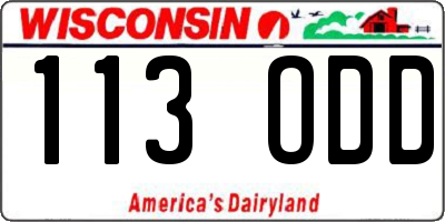 WI license plate 113ODD