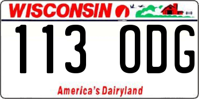WI license plate 113ODG