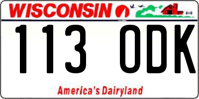 WI license plate 113ODK