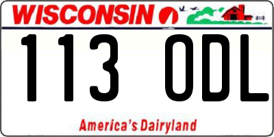 WI license plate 113ODL