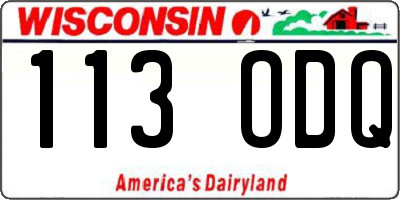 WI license plate 113ODQ