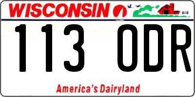 WI license plate 113ODR